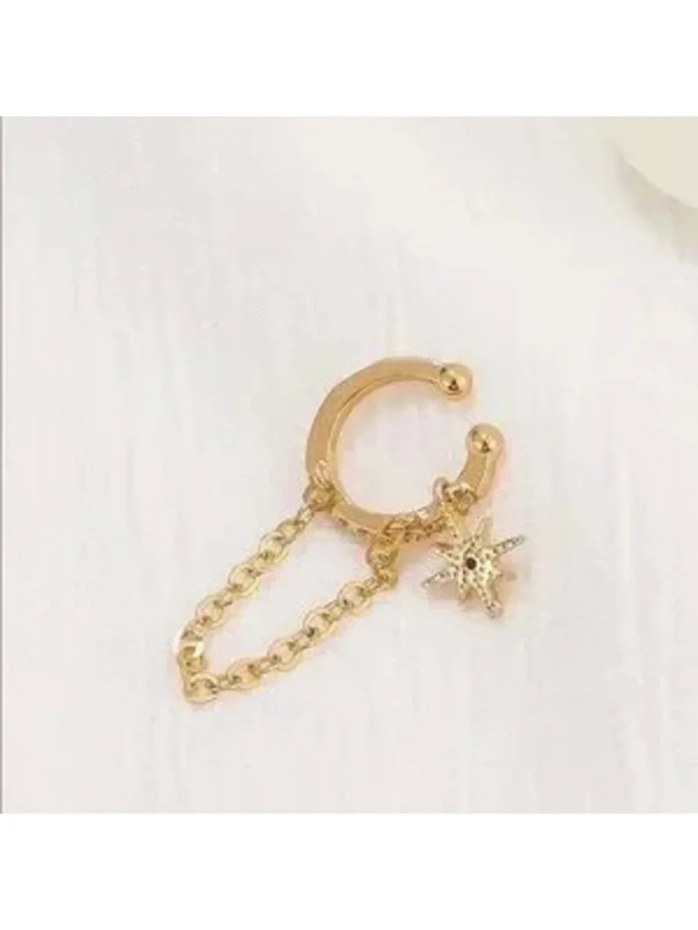 Gold Crystal 1pc Ear Cuff
